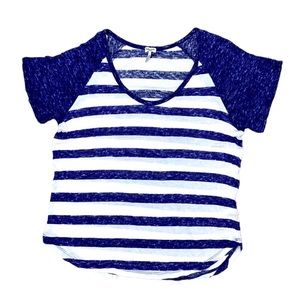 Splendid Modal Striped T Shirt Size Medium Blue White